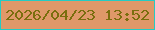 文字の大きさ：2、枠の色：24cbc3、背景の色：df9869、文字の色：7a6e0e 無料ブログパーツのブログ時計