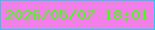 文字の大きさ：5、枠の色：24cbeb、背景の色：f27fe8、文字の色：42fe11 無料ブログパーツのブログ時計