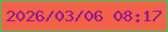 文字の大きさ：3、枠の色：24cc66、背景の色：f36248、文字の色：8f1090 無料ブログパーツのブログ時計