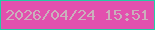 文字の大きさ：1、枠の色：24cca5、背景の色：e250ae、文字の色：cab0bc 無料ブログパーツのブログ時計