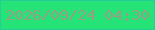 文字の大きさ：4、枠の色：24ce96、背景の色：26e378、文字の色：979e86 無料ブログパーツのブログ時計