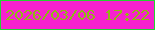 文字の大きさ：3、枠の色：24d331、背景の色：f622ce、文字の色：8fb814 無料ブログパーツのブログ時計