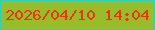 文字の大きさ：4、枠の色：24d4ca、背景の色：97bd28、文字の色：f13404 無料ブログパーツのブログ時計