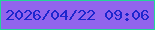 文字の大きさ：1、枠の色：24d598、背景の色：9264ed、文字の色：1c26ce 無料ブログパーツのブログ時計