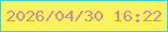 文字の大きさ：5、枠の色：24d5f4、背景の色：faf35d、文字の色：d08f95 無料ブログパーツのブログ時計