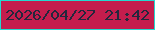 文字の大きさ：1、枠の色：24d9cf、背景の色：c41d4d、文字の色：24273d 無料ブログパーツのブログ時計