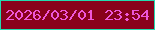 文字の大きさ：5、枠の色：24daaf、背景の色：89011c、文字の色：ee57d8 無料ブログパーツのブログ時計