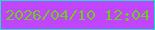 文字の大きさ：2、枠の色：24dbcb、背景の色：c045fe、文字の色：71c630 無料ブログパーツのブログ時計