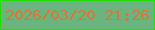 文字の大きさ：1、枠の色：24dc06、背景の色：69b57d、文字の色：db7637 無料ブログパーツのブログ時計