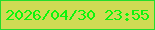 文字の大きさ：4、枠の色：24dd2c、背景の色：cfdb54、文字の色：0cf60c 無料ブログパーツのブログ時計