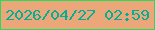 文字の大きさ：2、枠の色：24dd59、背景の色：eba779、文字の色：01af95 無料ブログパーツのブログ時計