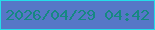 文字の大きさ：2、枠の色：24dde9、背景の色：5677c7、文字の色：168882 無料ブログパーツのブログ時計