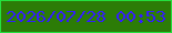文字の大きさ：2、枠の色：24df3e、背景の色：2c7c07、文字の色：331dfd 無料ブログパーツのブログ時計