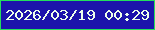 文字の大きさ：1、枠の色：24df5c、背景の色：1c14ab、文字の色：edffea 無料ブログパーツのブログ時計
