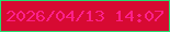 文字の大きさ：3、枠の色：24df6f、背景の色：d70a32、文字の色：fc218a 無料ブログパーツのブログ時計