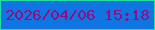 文字の大きさ：3、枠の色：24dfa1、背景の色：1075e2、文字の色：8a1185 無料ブログパーツのブログ時計