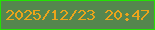 文字の大きさ：1、枠の色：24e104、背景の色：55864e、文字の色：eca41b 無料ブログパーツのブログ時計