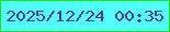文字の大きさ：2、枠の色：24e110、背景の色：50fdfa、文字の色：513f7e 無料ブログパーツのブログ時計