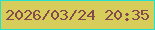 文字の大きさ：3、枠の色：24e1cd、背景の色：d7cd5b、文字の色：874a4c 無料ブログパーツのブログ時計