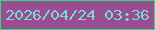 文字の大きさ：4、枠の色：24e27e、背景の色：9a4d90、文字の色：7adad1 無料ブログパーツのブログ時計