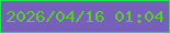 文字の大きさ：2、枠の色：24e350、背景の色：7660ba、文字の色：5acc2d 無料ブログパーツのブログ時計
