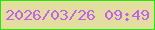 文字の大きさ：3、枠の色：24e604、背景の色：e3dea0、文字の色：bf64ea 無料ブログパーツのブログ時計