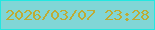 文字の大きさ：2、枠の色：24e7e0、背景の色：81d6d6、文字の色：beab35 無料ブログパーツのブログ時計