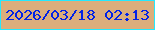 文字の大きさ：3、枠の色：24e9ff、背景の色：dcae7c、文字の色：0222e6 無料ブログパーツのブログ時計