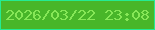 文字の大きさ：5、枠の色：24eb93、背景の色：48b629、文字の色：86e757 無料ブログパーツのブログ時計