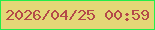 文字の大きさ：3、枠の色：24ed4a、背景の色：e4d777、文字の色：b44949 無料ブログパーツのブログ時計