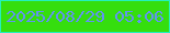 文字の大きさ：2、枠の色：24f0bb、背景の色：35de0e、文字の色：6194f0 無料ブログパーツのブログ時計