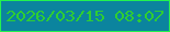 文字の大きさ：4、枠の色：24f24f、背景の色：0b849e、文字の色：2fce32 無料ブログパーツのブログ時計