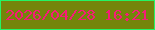 文字の大きさ：3、枠の色：24f465、背景の色：74850b、文字の色：f51c78 無料ブログパーツのブログ時計