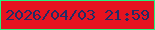 文字の大きさ：4、枠の色：24f47e、背景の色：e61320、文字の色：232c66 無料ブログパーツのブログ時計