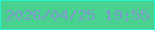 文字の大きさ：4、枠の色：24f4d2、背景の色：48d18f、文字の色：7f9bcd 無料ブログパーツのブログ時計