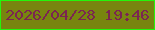文字の大きさ：2、枠の色：24f50b、背景の色：78850f、文字の色：7b2551 無料ブログパーツのブログ時計