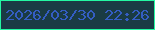 文字の大きさ：4、枠の色：24f8a2、背景の色：1a3b44、文字の色：345dc3 無料ブログパーツのブログ時計