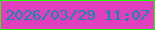 文字の大きさ：5、枠の色：24fd04、背景の色：e040bd、文字の色：088fa6 無料ブログパーツのブログ時計