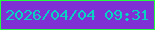 文字の大きさ：3、枠の色：24fd3d、背景の色：7f31d3、文字の色：08d4c3 無料ブログパーツのブログ時計