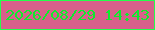 文字の大きさ：2、枠の色：24ff4b、背景の色：d8608b、文字の色：0fec2d 無料ブログパーツのブログ時計