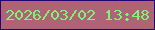文字の大きさ：4、枠の色：25046d、背景の色：ae6476、文字の色：7ef571 無料ブログパーツのブログ時計