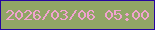 文字の大きさ：4、枠の色：2504a0、背景の色：91a566、文字の色：f1a3d0 無料ブログパーツのブログ時計