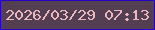 文字の大きさ：1、枠の色：2504c8、背景の色：533f51、文字の色：eab8bc 無料ブログパーツのブログ時計