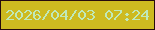 文字の大きさ：3、枠の色：250a0d、背景の色：cdba20、文字の色：c0e9b9 無料ブログパーツのブログ時計