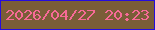 文字の大きさ：3、枠の色：250cde、背景の色：7a5d38、文字の色：f76a97 無料ブログパーツのブログ時計