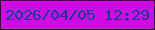 文字の大きさ：4、枠の色：250e2a、背景の色：d009e3、文字の色：004394 無料ブログパーツのブログ時計