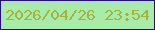 文字の大きさ：2、枠の色：250e85、背景の色：a8ecaa、文字の色：a4b240 無料ブログパーツのブログ時計
