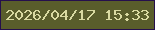 文字の大きさ：4、枠の色：250f4c、背景の色：595d2b、文字の色：d9daa1 無料ブログパーツのブログ時計