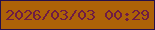 文字の大きさ：4、枠の色：250f4c、背景の色：ad6208、文字の色：6f1c44 無料ブログパーツのブログ時計
