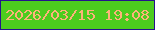文字の大きさ：4、枠の色：25128c、背景の色：4ccc1e、文字の色：fdb37a 無料ブログパーツのブログ時計
